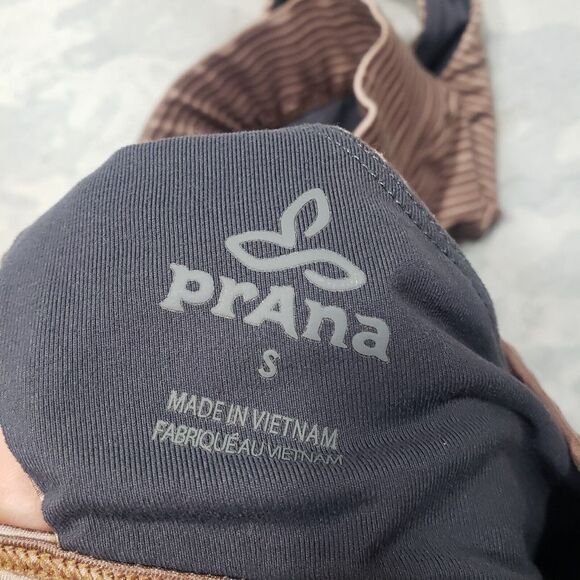 PrAna Locana Sports Bra Womens Small Brown Striped Active - Picture 5 of 7